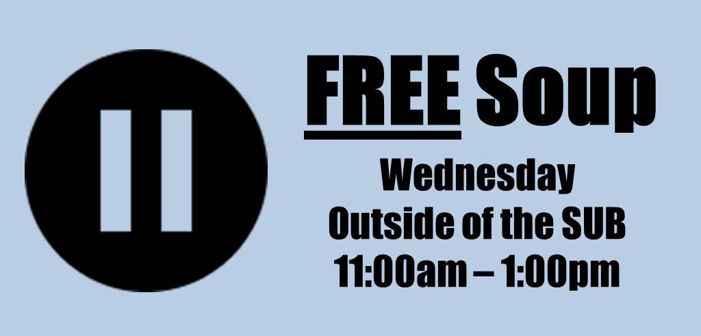 AcadiaMHS's tweet photo. Come get your FREE SOUP outside the SUB in 15 minutes :) #acadiau #aucares #chillweek http://t.co/eb2bymwPaU