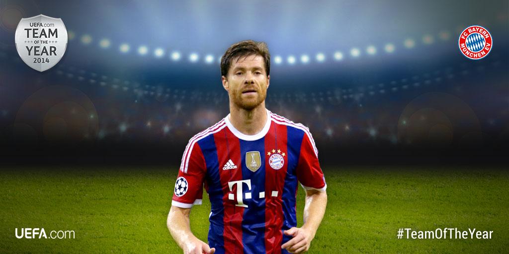 ChampionsLeague's tweet image. Retweet to vote Bayern’s Xabi Alonso into the @UEFAcom users’ #TeamOfTheYear