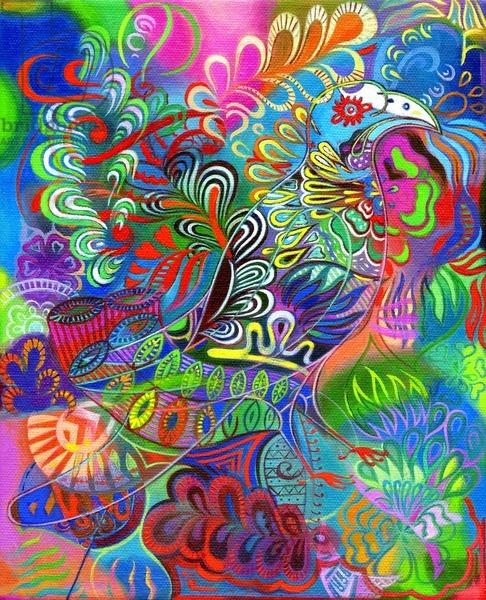 StudioBridgeman's tweet image. Jane Tattersfield #StudioImage | O Bird Among the Leaves bit.ly/1ygUtGE #bird #psychadelica