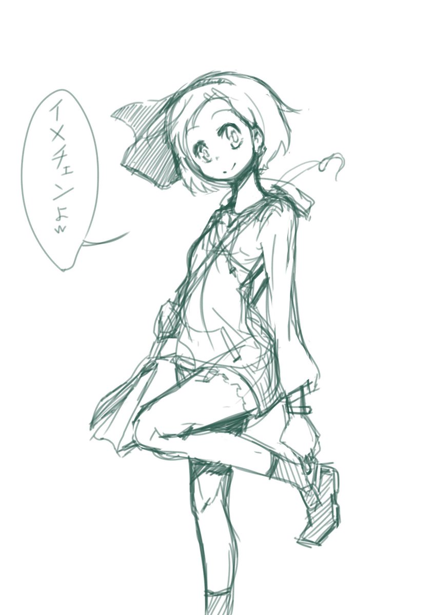 たましいはくあやかしゆめちゃんのラフ描けましたw 