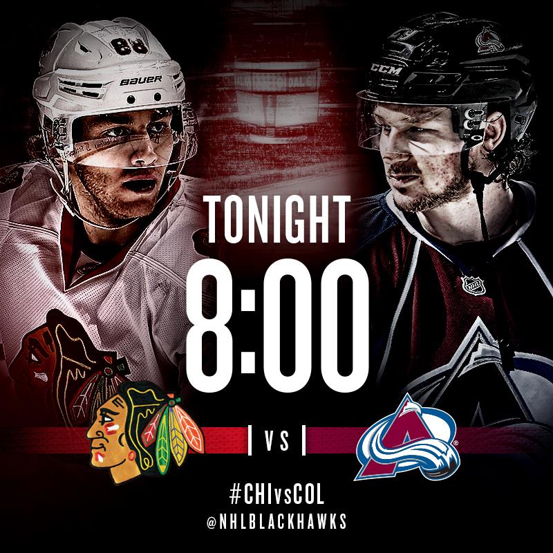 It's GAMEDAY! #Blackhawks take on the Avalanche in Denver tonight. Get set for the matchup: onego.al/EVQJR