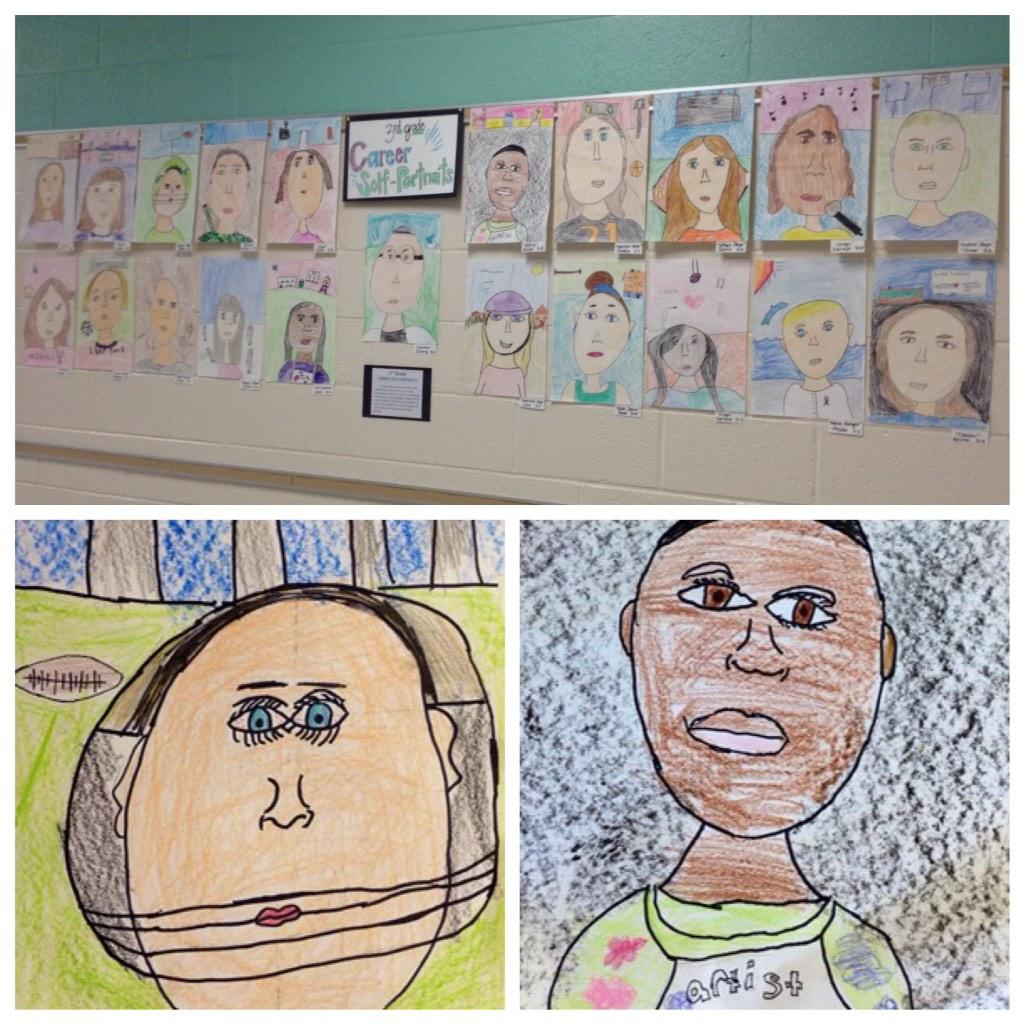 ArtwithMrsBlack's tweet photo. Loving these 3rd grade Career Self-Portraits #3rdgrade #elementaryart #drawing #selfportrait http://t.co/7Rr2fHXEVM