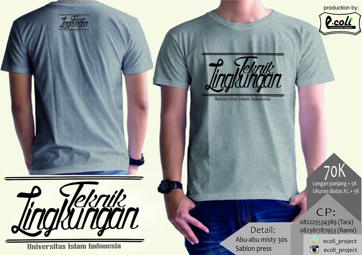 enviro_uii's tweet photo. @ecoli_project: Open PO Kaos "Teknik Lingkungan UII" S, M, L, XL, XXL. IDR 70K (+5K diatas XL) @enviroUII12 http://t.co/b3gTzF5Nrg