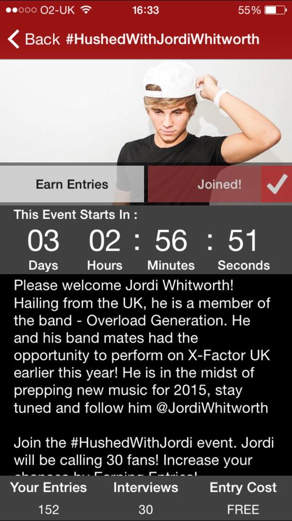 JordiWhitworth's tweet photo. Remember to download the app an join my event and earn as many entries as you can! Its FREE http://t.co/P0nzeDDtns RT http://t.co/vkcpRHNTfS