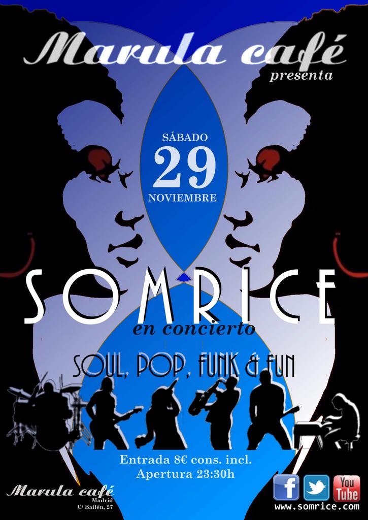 Nos vemos este sábado 29 en <a href="/Marulacafe/">MarulaCafe</a> Madrid! Soul,pop,funk&amp;fun!