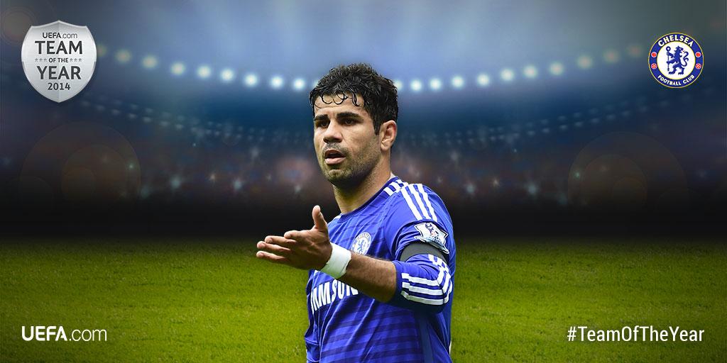 ChampionsLeague's tweet image. Retweet to vote Chelsea’s Diego Costa into the @UEFAcom users’ #TeamOfTheYear