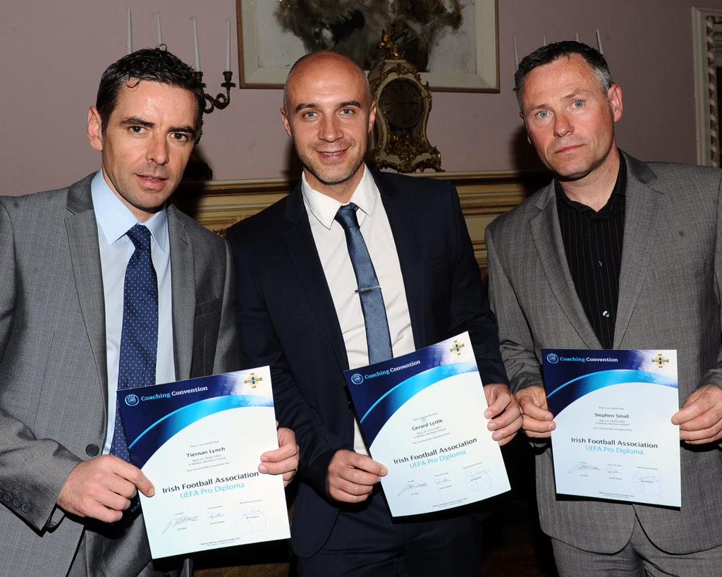 <a href="/academy_gb/">George Best Academy</a> coaches receiving their Pro licence certificates. <a href="/steviesmall1969/">stephen small</a> <a href="/TiernanLynch/">Tiernan Lynch</a>