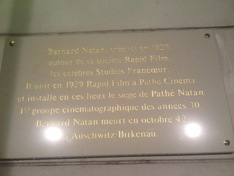 MrPaulDuane's tweet photo. A plaque has finally gone up in Paris to commemorate Bernard Natan, maligned hero of French film. http://t.co/0cDcrQBwjU