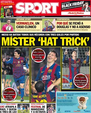 Portada de Sport del 27 de Noviembre