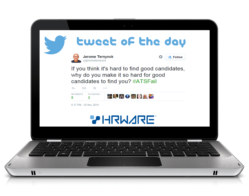 hrwarefeed's tweet photo. Tweet of the day! #HR #ATSFail http://t.co/Twxg18mbN7