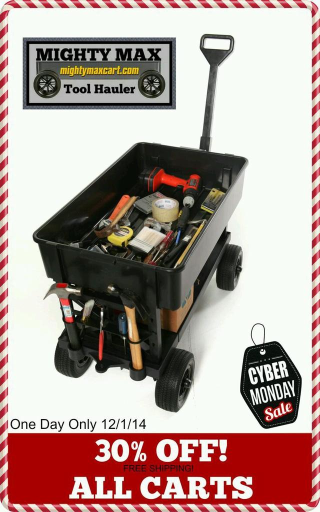 mightymaxcarts's tweet photo. Cyber Monday Sale! 30% off All Carts #Sales #MadeinUSA  #CyberMonday - http://t.co/GNlpbGvrVd http://t.co/uteaFsDS5A