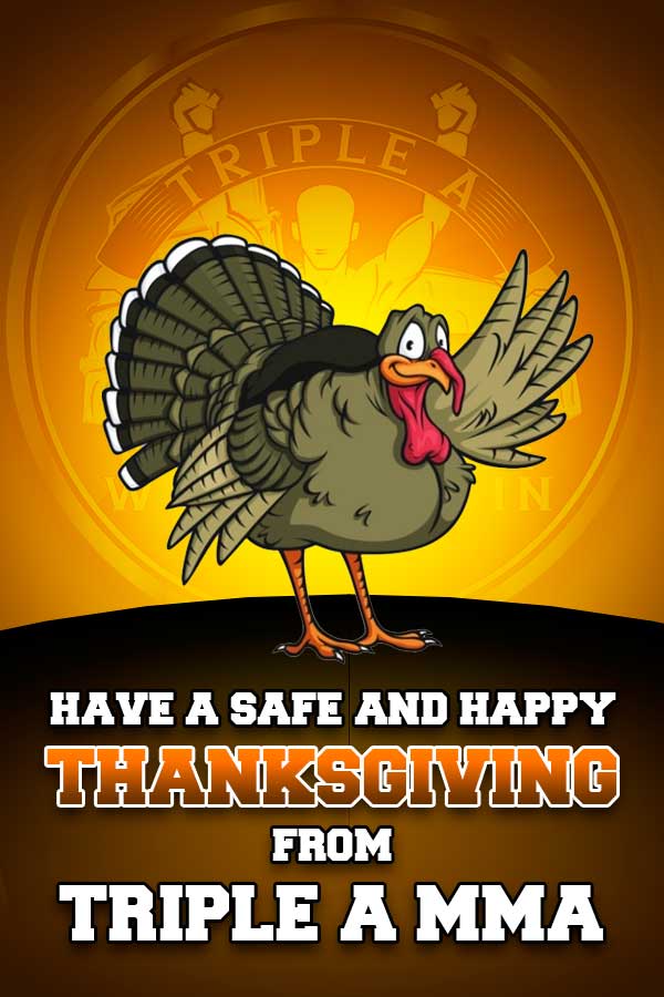 TripleA_MMA's tweet photo. Happy Thanksgiving from the Triple A MMA family! Have a safe and happy holiday weekend! http://t.co/xPiD71fw5P
