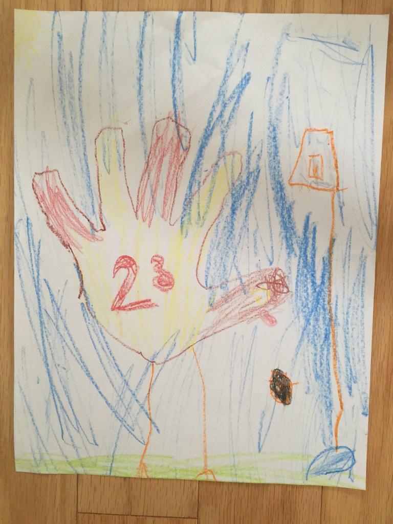 BrookeGrasso's tweet photo. My son's @KingJames @cavs hand turkey! http://t.co/PCjsf1jxqa