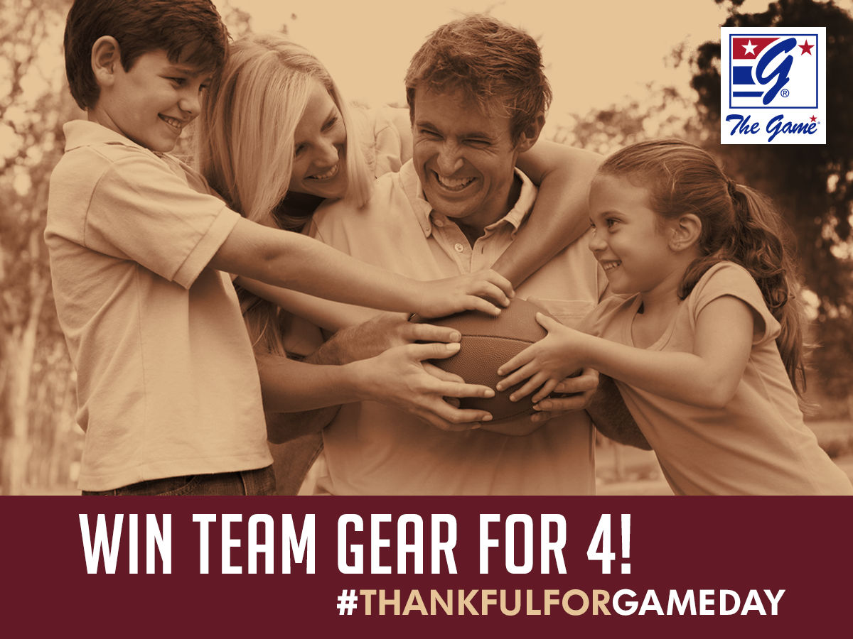 TheGameFanZone's tweet photo. Thanksgiving means football &amp; family. Tell us why UR FAMILY loves Game Day. #thankfulforgameday 1 fam WINS gear for 4 http://t.co/IniNMPU7Pu