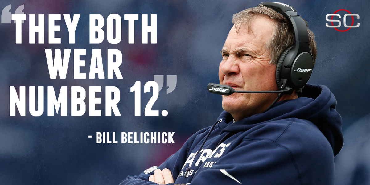 SportsCenter's tweet photo. Bill Belichick had a very detailed comparison of Tom Brady and Aaron Rodgers today. http://t.co/AH0K0aWVbj http://t.co/VHaBr80cdJ