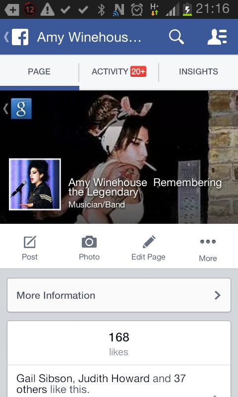 My amy page on facebook...really miss u :( x