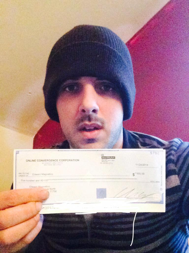 edwardmag's tweet photo. My winning check from livetowin click link in bio for easy sign up all free u choose prize or $500 cash! #droids http://t.co/Lq5uF2PsDI