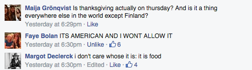 trying to arrange a thanksgiving dinner with european friends. we're calling it 'nothanksnogiving'