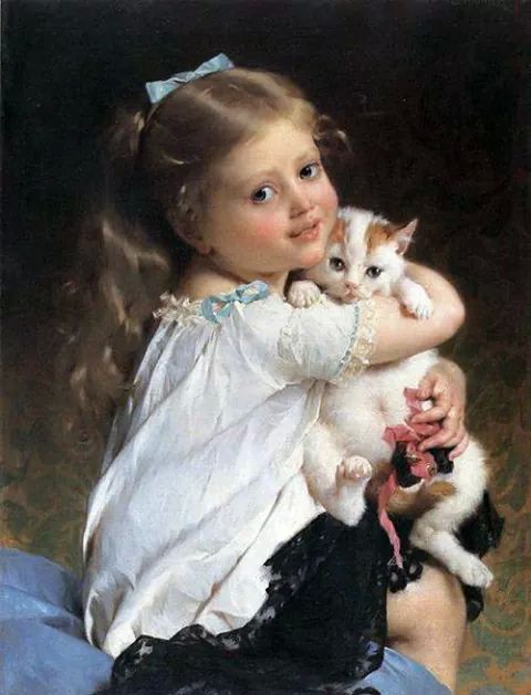 #Art #Picture - Emile Munier (1840-1895). Her Best Friend, 1882, Private Collection. Oil on canvas.