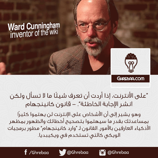 Ghrebaa's tweet photo. هل تعرف ما هو "قانون كانينجهام"؟ 
- http://t.co/aXy4VgEJhO 
- http://t.co/BmjOc2psWJ