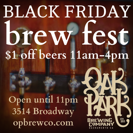 OakParkBrewCo's tweet photo. Head down to #OakPark this #BlackFriday to shop #DisplayCalifornia and enjoy $1 off beers from us! http://t.co/nUZtEKDz71