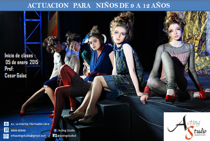 actingstudio3's tweet photo. Actuacion para niños de 9 a 12 años. (lunes-miércoles de 4pm a 6pm y martes-jueves de 11am a 1pm)
Cupos Limitados http://t.co/E0HetDfz23