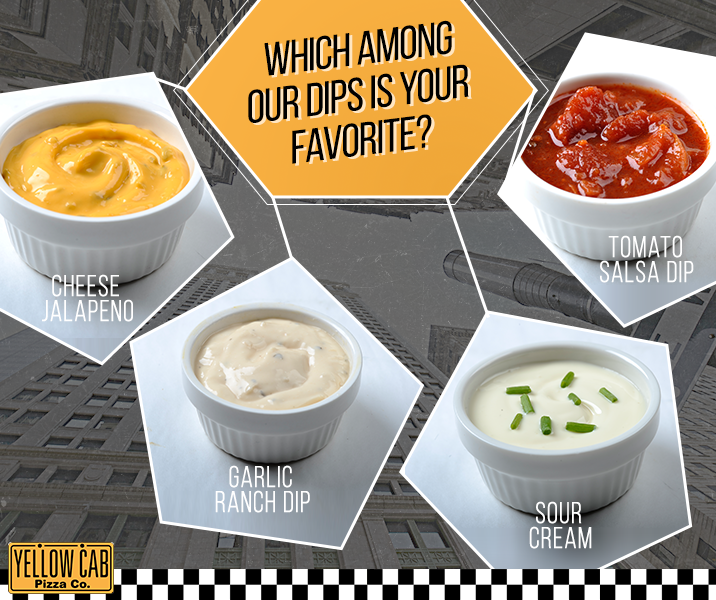 ycpizzaofficial's tweet photo. Which among our dips is your favorite? :) #BiteIntoYellow http://t.co/YUHZb4ausH