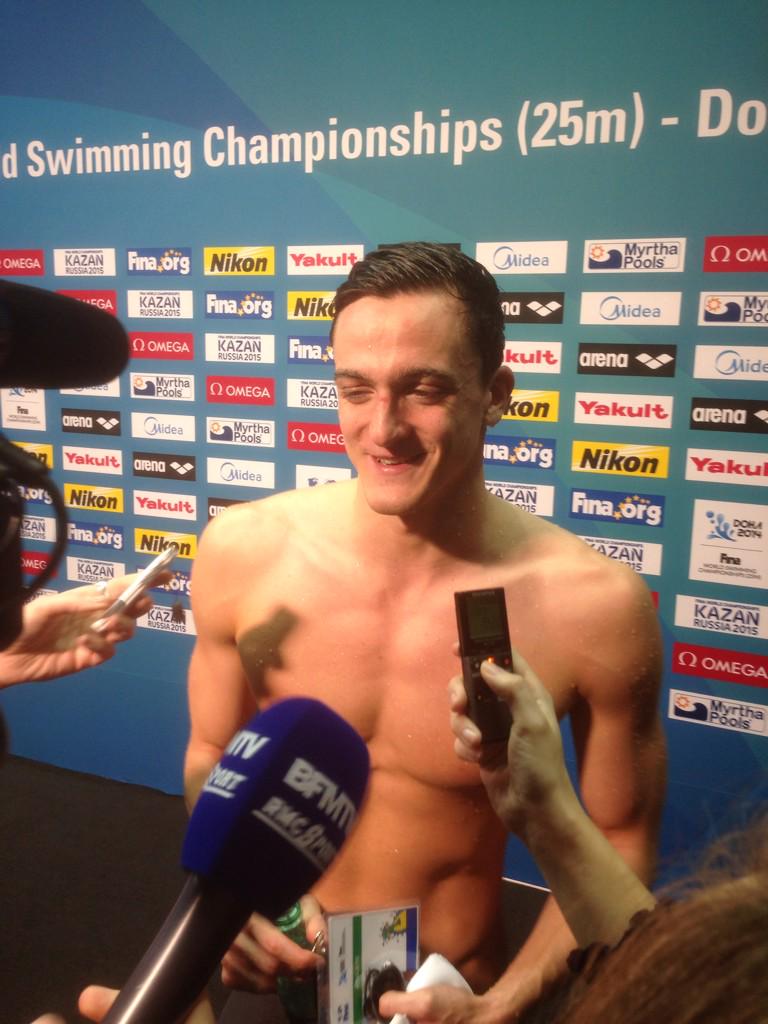 FFNatation's tweet photo. #Natation: @La_Mignee fait le 10e temps des séries du 50m NL en 21.37. Qualifié pour la demi #Doha14 http://t.co/UjkrB1XZAC