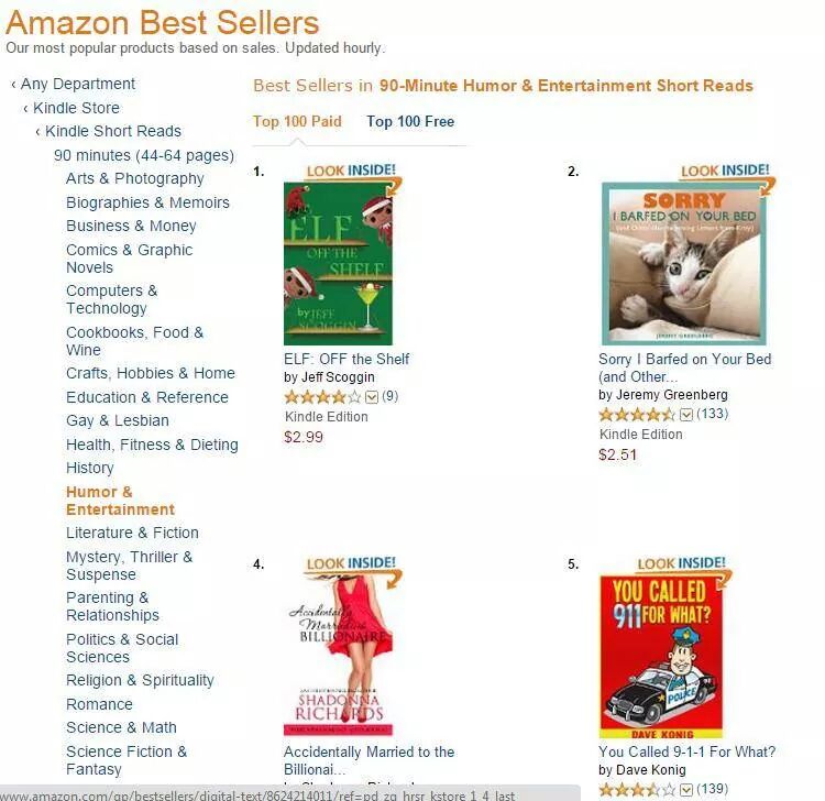JeffS_Writes's tweet photo. "Elf" hit #1 on Amazon today! http://t.co/rFqPB5nly5