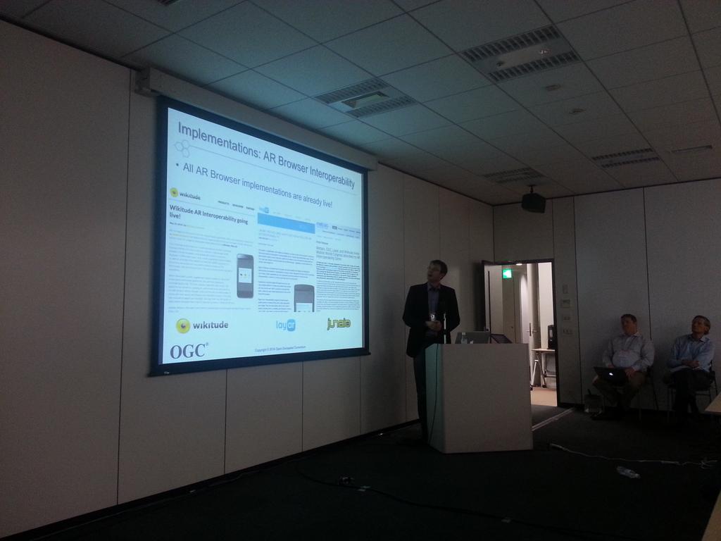 "<a href="/Percivall/">George Percivall</a>: Martin Lechner urging "yes" vote on #ARML2  <a href="/opengeospatial/">Open Geospatial: OGC</a> meeting " #wikitude