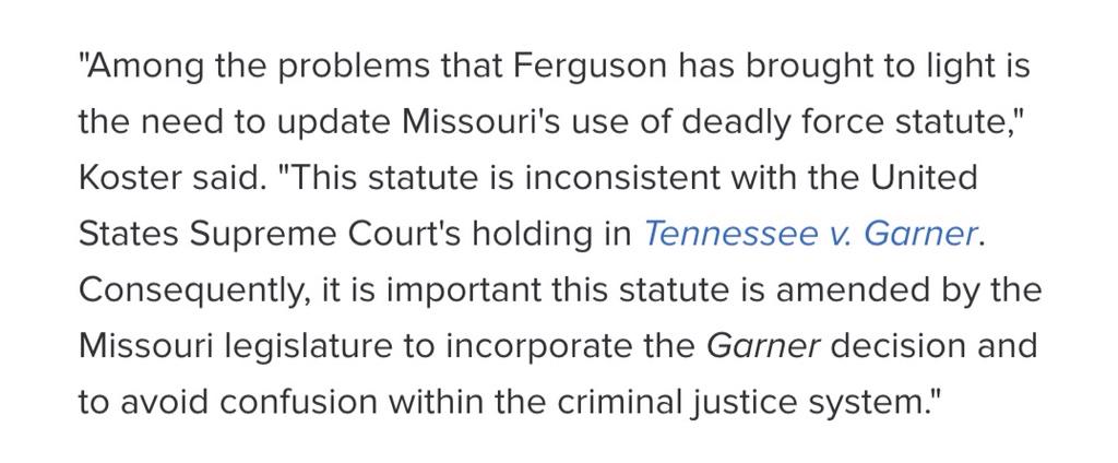 ArrestWilson's tweet photo. Missouri Attorney General Wants Tougher Deadly Force Law #FergusonMatters #Ferguson http://t.co/PizEiOVDOZ http://t.co/Y7lUvSWATM