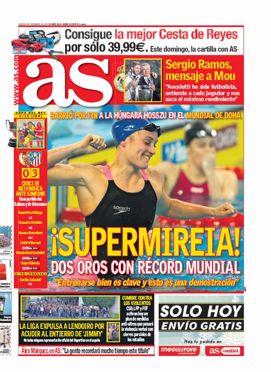 LauraDiazBlanco's tweet photo. Con deporte femenino da gusto leer la prensa deportiva #mireinabelmonte felicidades!!  @miss_belmont  http://t.co/3ggAOXtZJz"