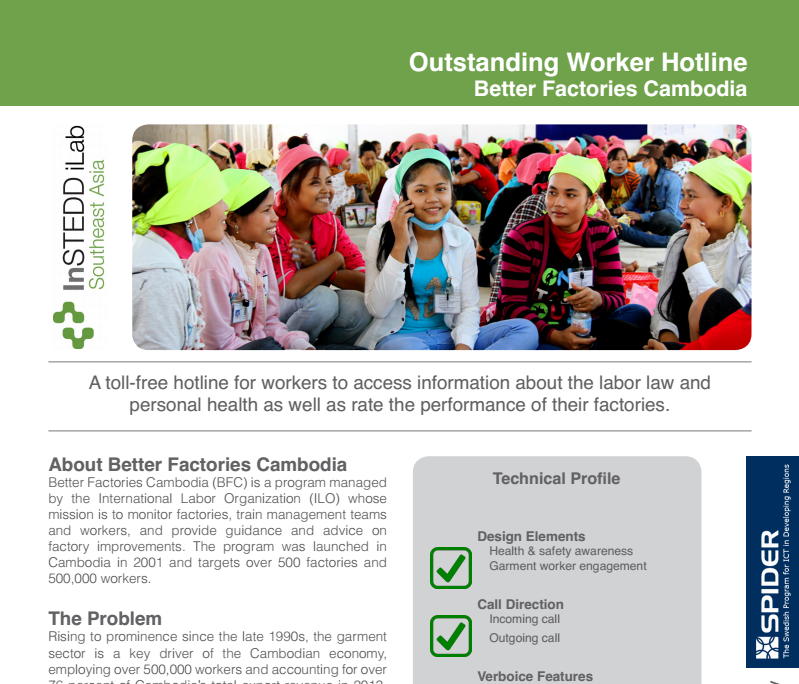 iLabSEA's tweet image. Case studies highlighting tech solutions using #Verboice in #Cambodia 
goo.gl/rqoCV0
@ilo @Spidercenter