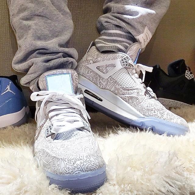 jordan 4 laser on feet