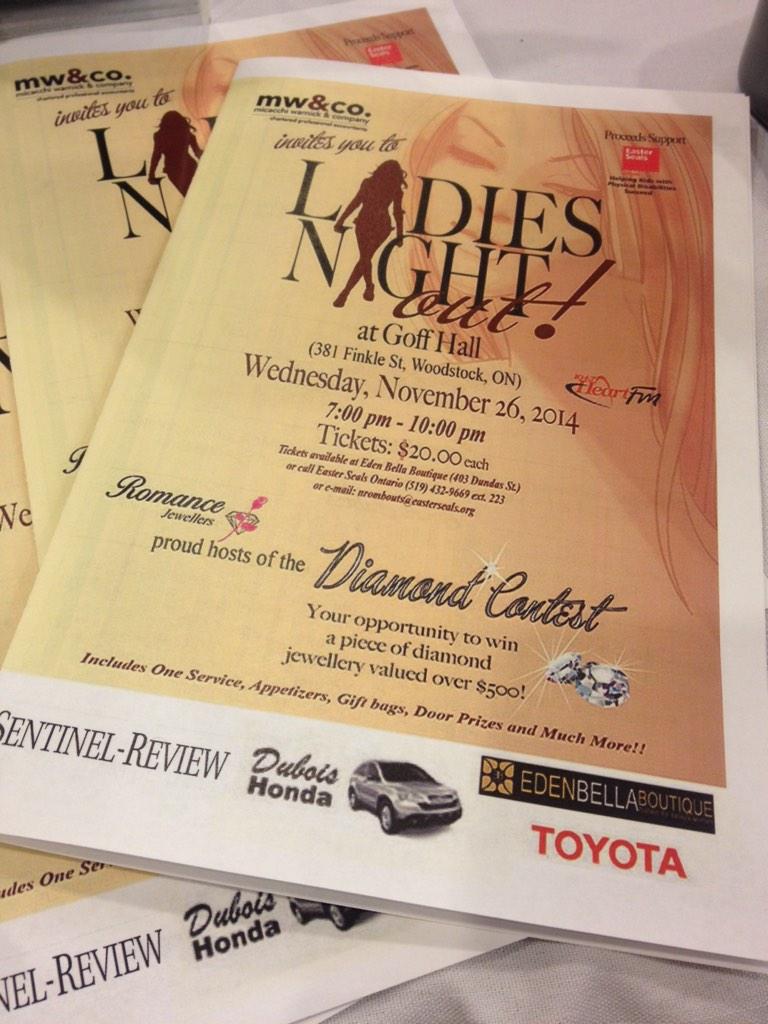 terryann9's tweet photo. Thank you sponsor #ladiesnightout @ToyotaCanada @EasterSeals @NicoleRombouts http://t.co/InOK1sAHRI