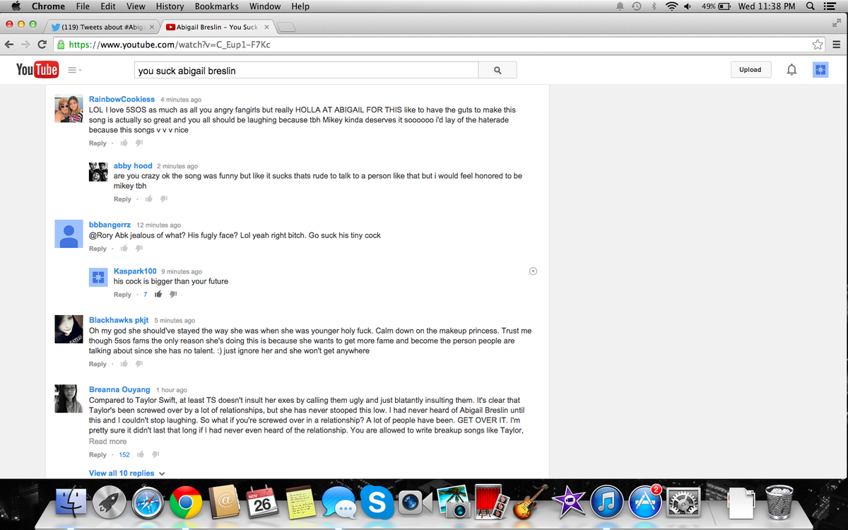 calumfIuff's tweet photo. i was looking through the comments on youtube and this one wins #AbigailYouTried http://t.co/7b5mHhRROQ