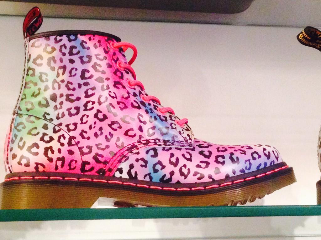 Rainbow leopard <a href="/drmartens/">Dr. Martens</a> for #Spring2015 #Spring #fashion #footwear #PRESSDAYS #colourful #Docs #leopard #boots