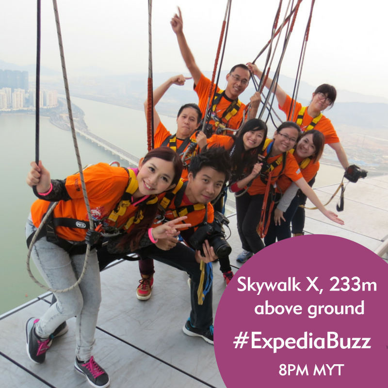 ExpediaAsia's tweet photo. Get a bird’s eye view on the outer rim of Macao Tower! Win dining vouchers on the tower tonight with #ExpediaBuzz 8pm http://t.co/7cyOav5RTE