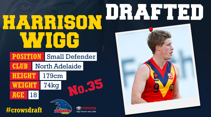 Adelaide_FC's tweet photo. Meet our new lethal left footer Harrison Wigg http://t.co/h250dBkjwO picked at No.35 tonight #wiggout #crowsdraft http://t.co/mxEmuPdIFZ