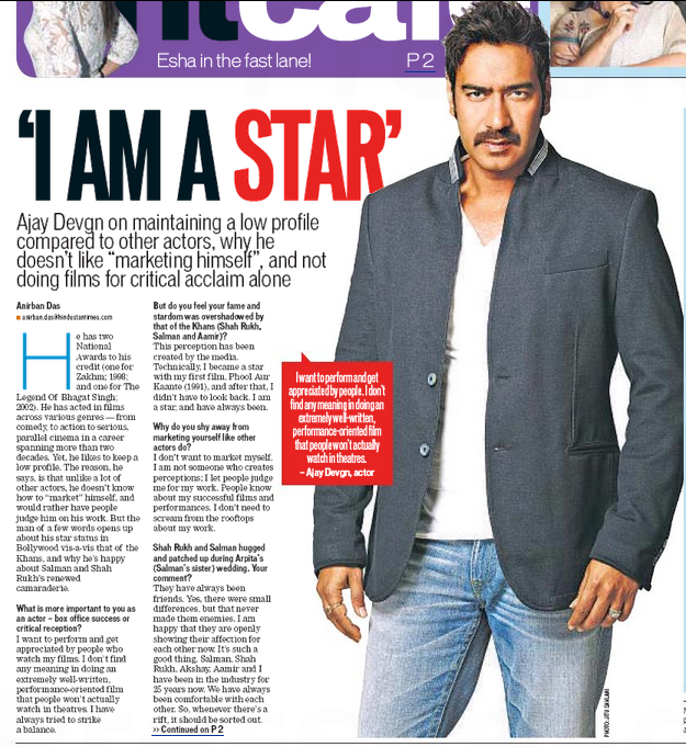 He reasons why he maintains a low profile. <a href="/ajaydevgn/">Ajay Devgn</a>, in a chat with <a href="/dasanirban139/">Anirban Das</a> Today's <a href="/htcafe/">HT Café</a>, Page 1