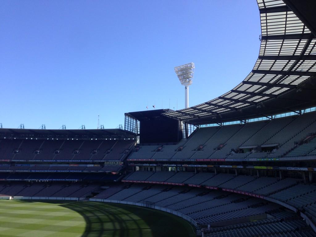 MCG's tweet image. The MCG flags are at half mast following news of Phil Hughes' tragic passing. An unspeakable tragedy.