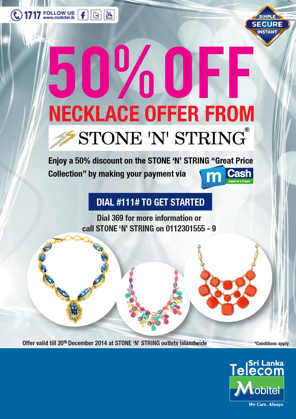 Stone and string on sale necklace