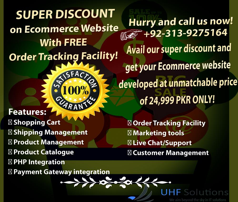 uhfsolutions's tweet image. #Ecommerce #website in $249.99 USD/24, 999 PKR only! Contact: twittersales@uhfsolutions.com