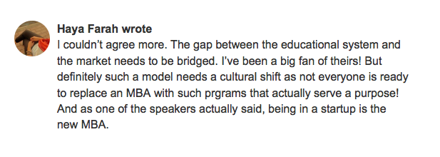 lilian_az's tweet photo. "being in a #startup is the new #MBA" wt @heyefere  remembers from #accelerate2014. thoughts? http://t.co/FO1Pwx6Wxe http://t.co/yiMD1n6m9h