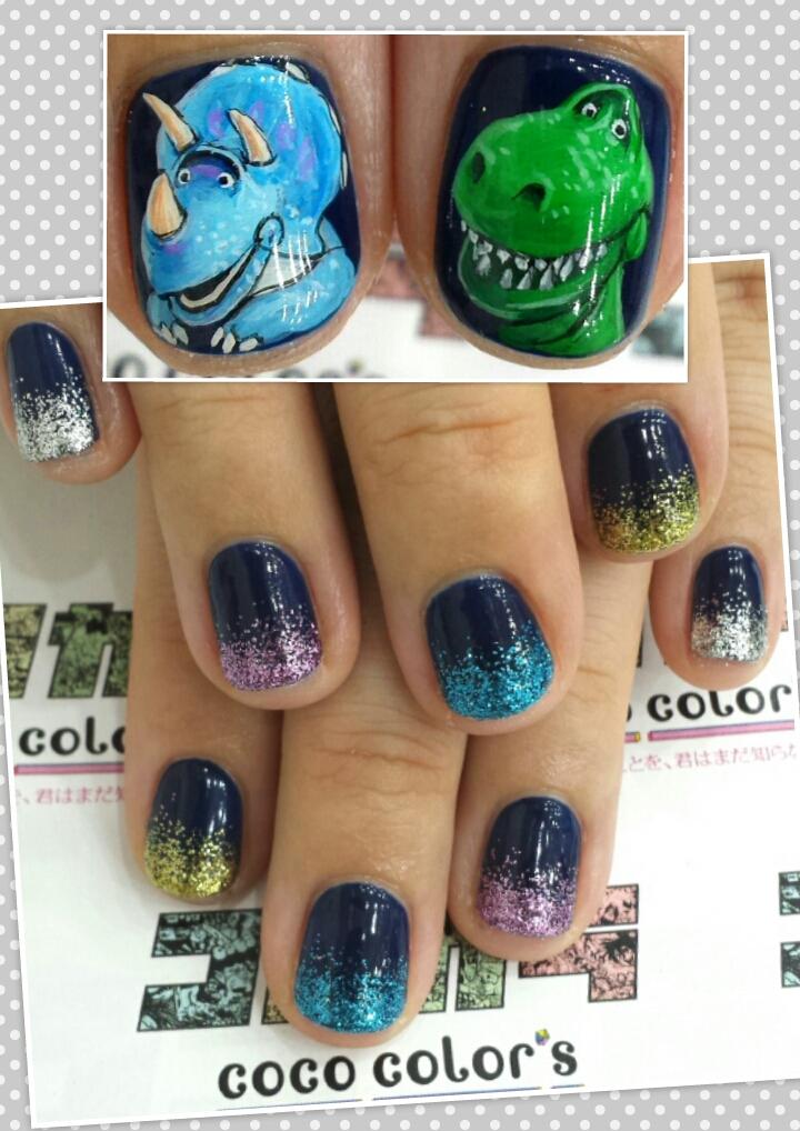 Color Sすみな西山 お客様オーダー トイストーリー レックスとトリクシー 痛ネイル Http T Co 84qdxr49us