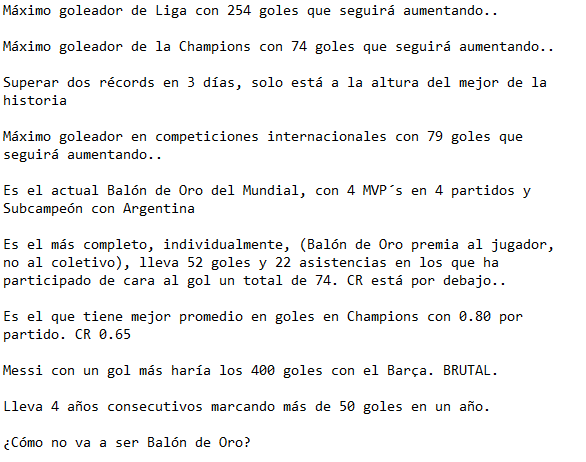 UnAutenticoCule's tweet photo. Messi tiene que se balón de Oro por ser... http://t.co/AWkYy01XEN