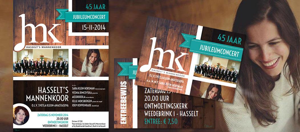 Hasselt’s Mannenkoor Jubileumconcert | #poster | #entreebewijs | #grafisch | #ontwerp | <a href="/MOOIgraphic/">MOOI graphic studio</a>