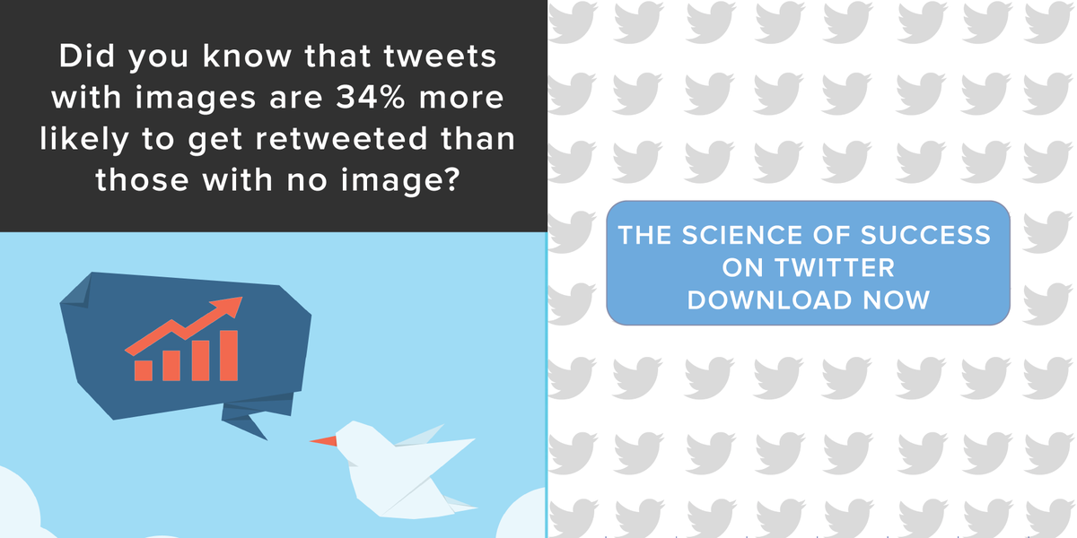 HubSpot's tweet image. Did you know that tweets with images are 34% more likely to get retweeted? hubs.ly/y0kJ3J0  #CleverTweet