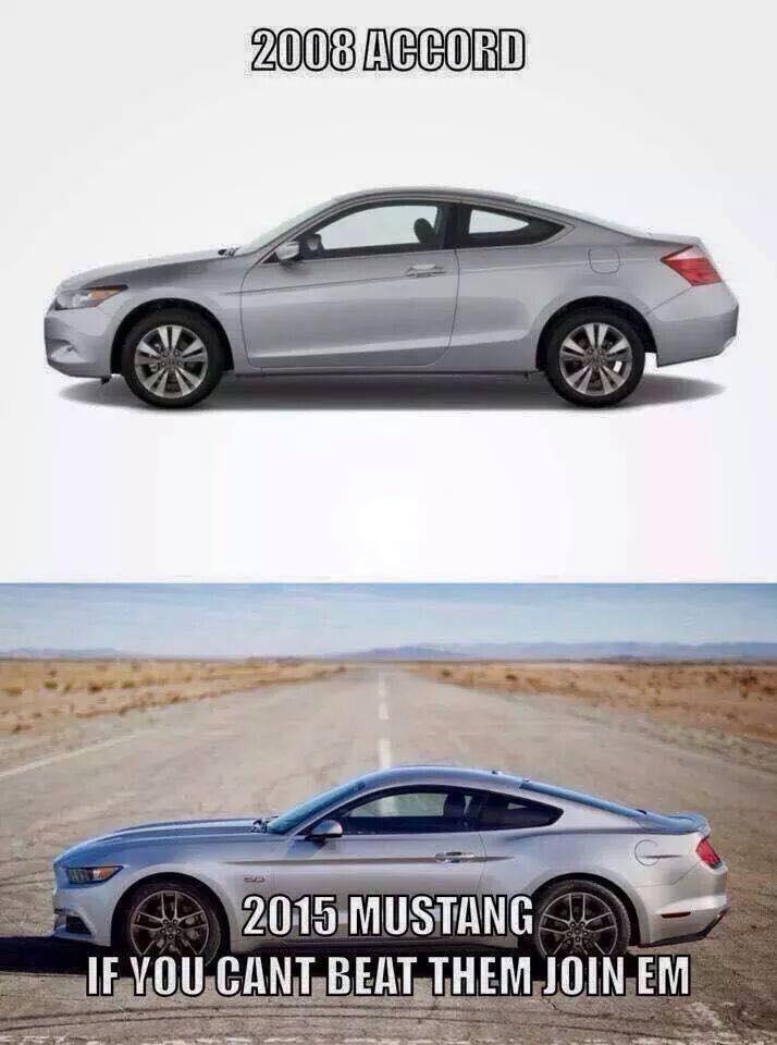BlueOvalProbz's tweet photo. “@Evil95GT: I never thought I'd see the day when a #Mustang resembled a #Honda. CC: @RedBullet306 http://t.co/vPNuYPmIsW” Agree? Or nah?