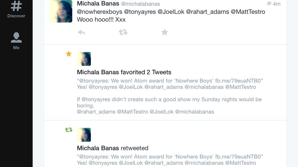 nowherexboys's tweet photo. Thankyou so much, I LOVE YOU @michalabanas http://t.co/g8V6j23hMW